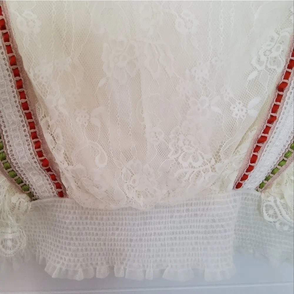 Anthropologie Bl^nk London Tali Lace Top Blouse Size M